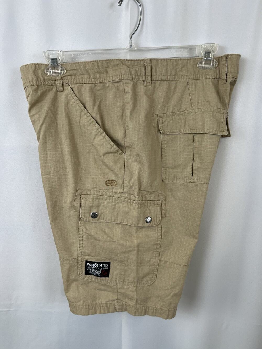 Ecko Unltd Vintage Cargo Shorts Mens Size 36 Khaki Y2K Baggy Streetwear